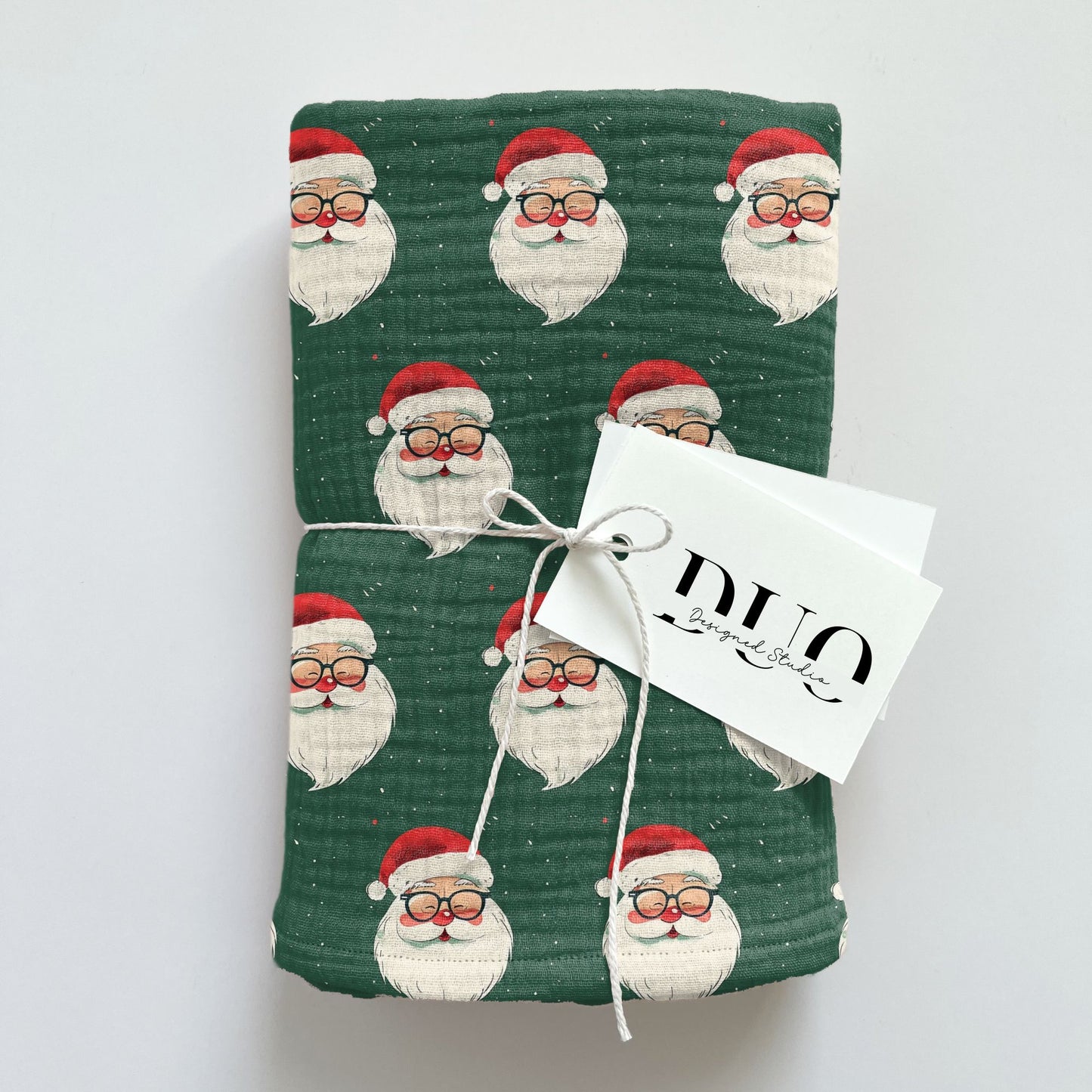 Dark Green Santa Claus Digital Seamless Pattern