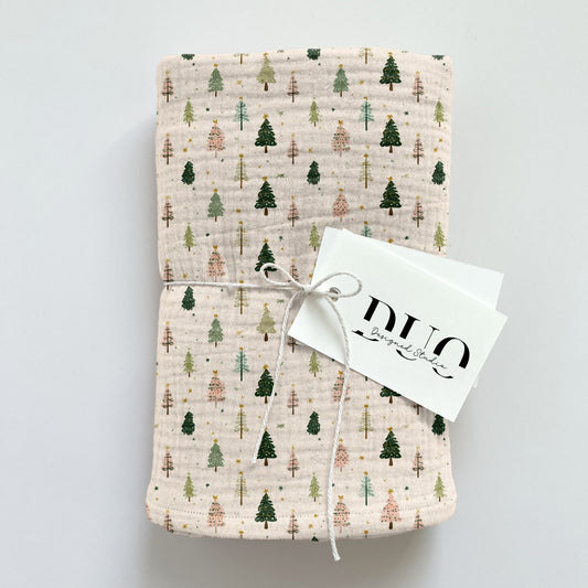 Sketched Christmas Trees Digital Seamless Pattern