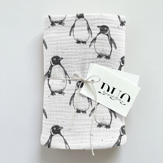 Sketched Penguins Digital Seamless Pattern