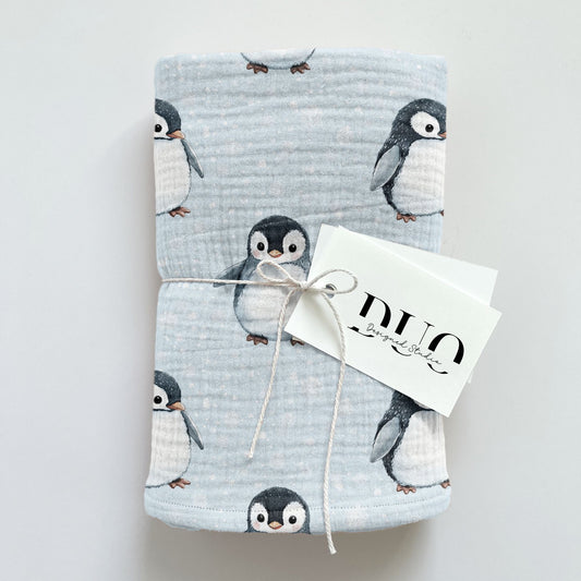 Snow Penguin Digital Seamless Pattern