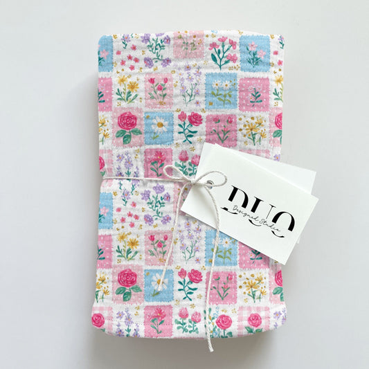 Spring Floral Patchwork Digital Seamless Pattern