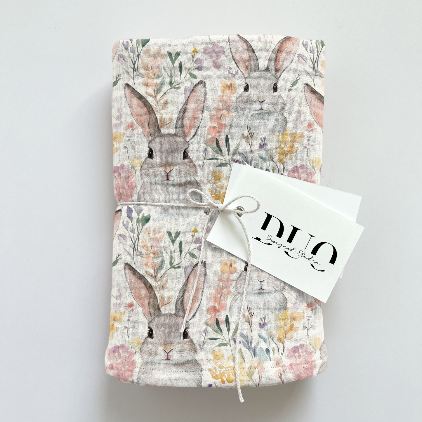 Spring Floral Rabbits Digital Seamless Pattern