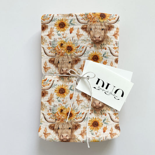 Sunflower Cows Meadow Digital Seamless Pattern