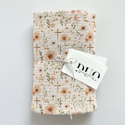 Sunflower Flowers & Crosses Digital Seamless Pattern