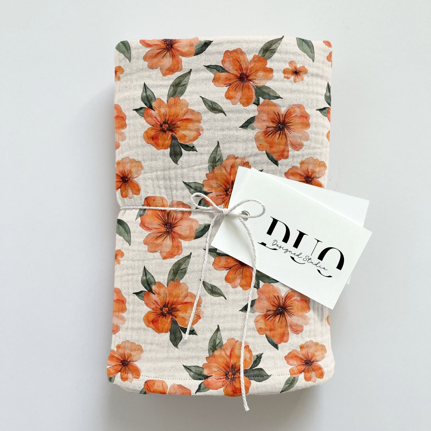 Tropical Orange Floral Digital Seamless Pattern