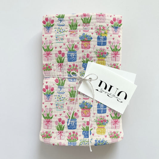 Tulip Baskets Digital Seamless Pattern