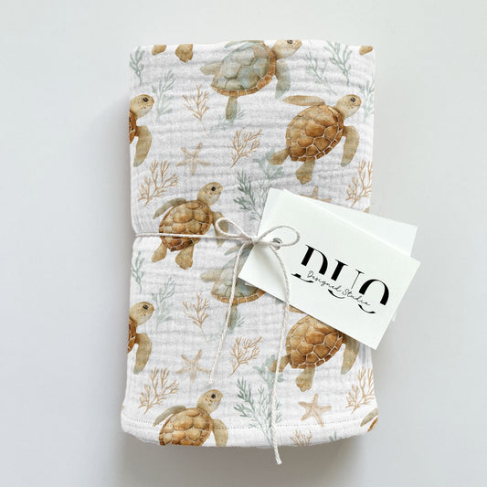 Turtles & Starfishes Digital Seamless Pattern