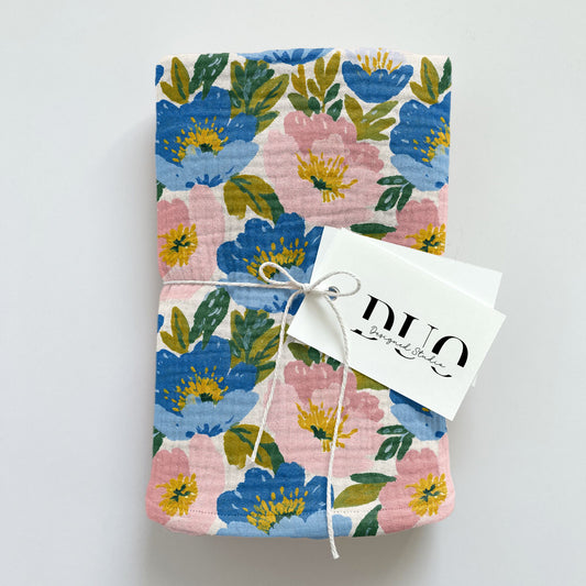 Two Tone Pink Blue Floral Digital Seamless Pattern