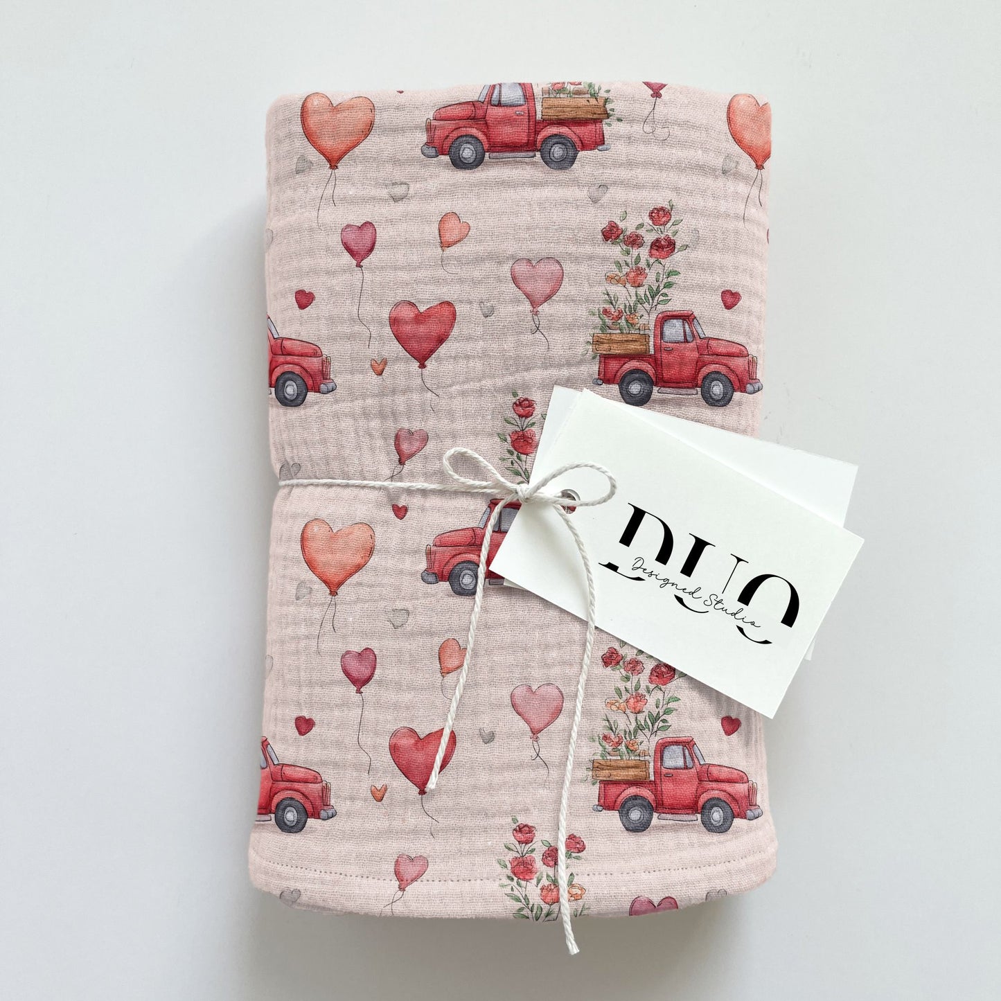 Valentine Heart Trucks Digital Seamless Pattern
