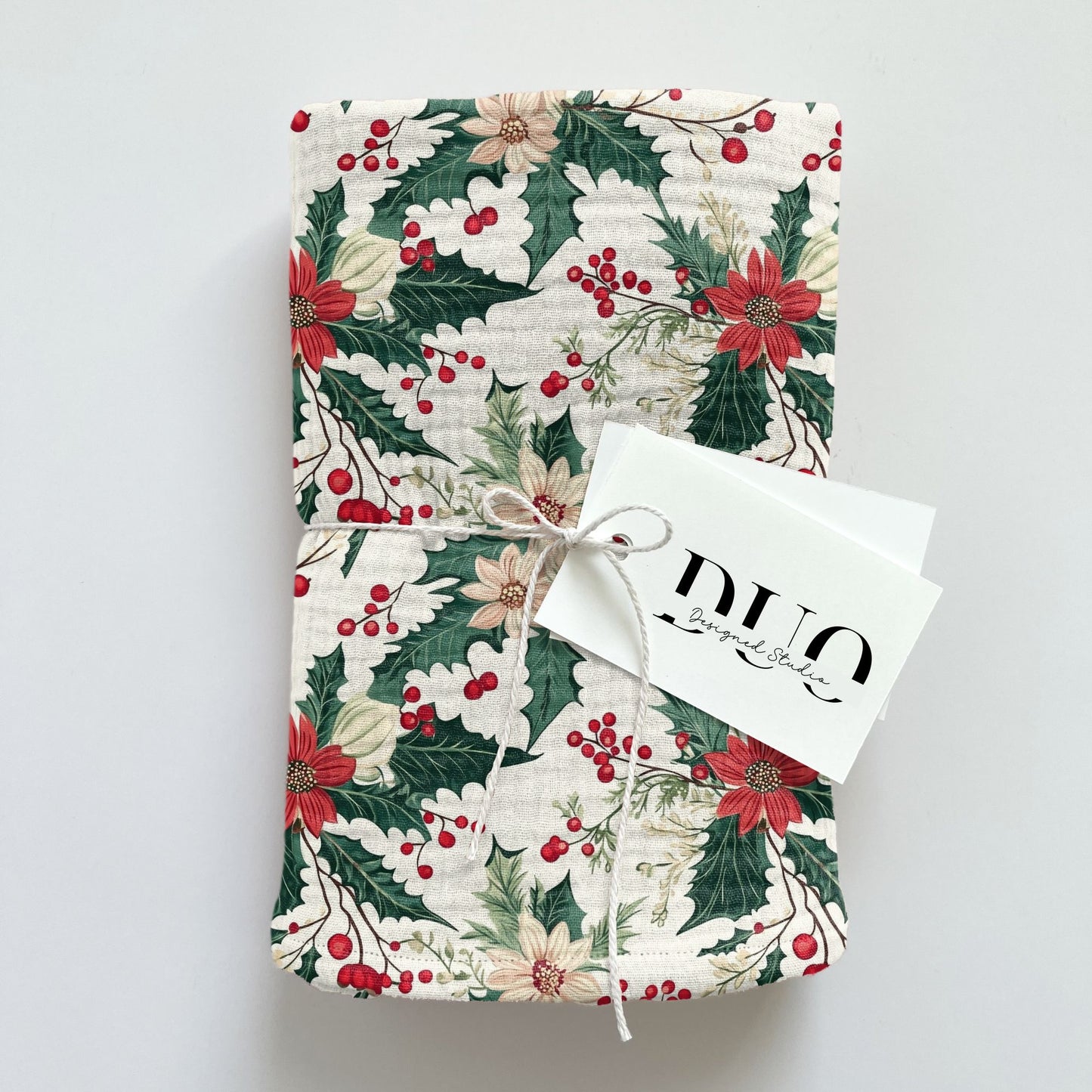 Vintage Christmas Floral Digital Seamless Pattern