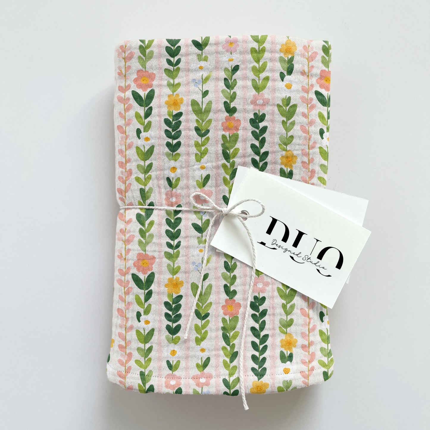 Watercolour Folk Floral Stripes Digital Seamless Pattern