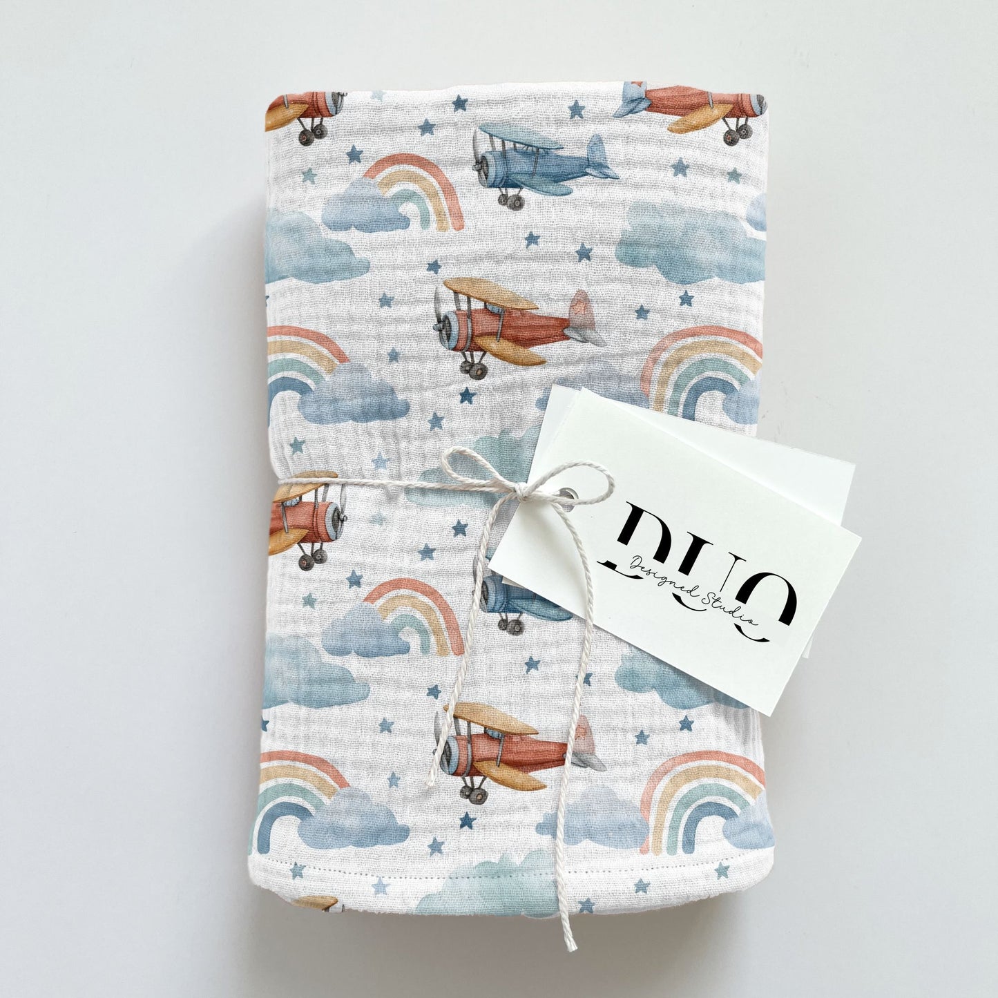 Watercolour Rainbow Planes Digital Seamless Pattern