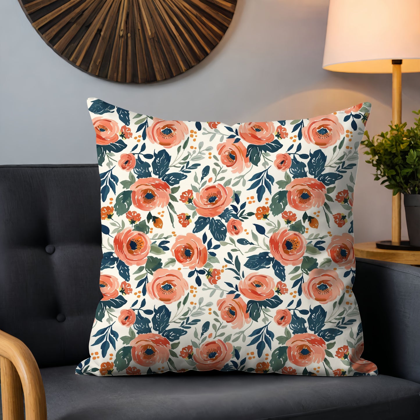 Watercolour Red Floral Digital Seamless Pattern
