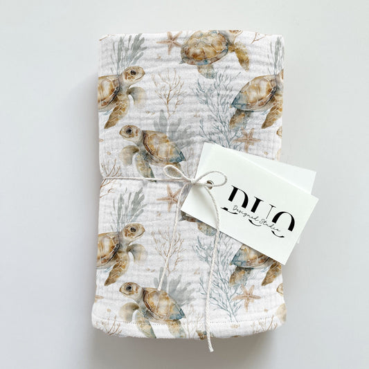 Watercolour Sea Turtles Digital Seamless Pattern