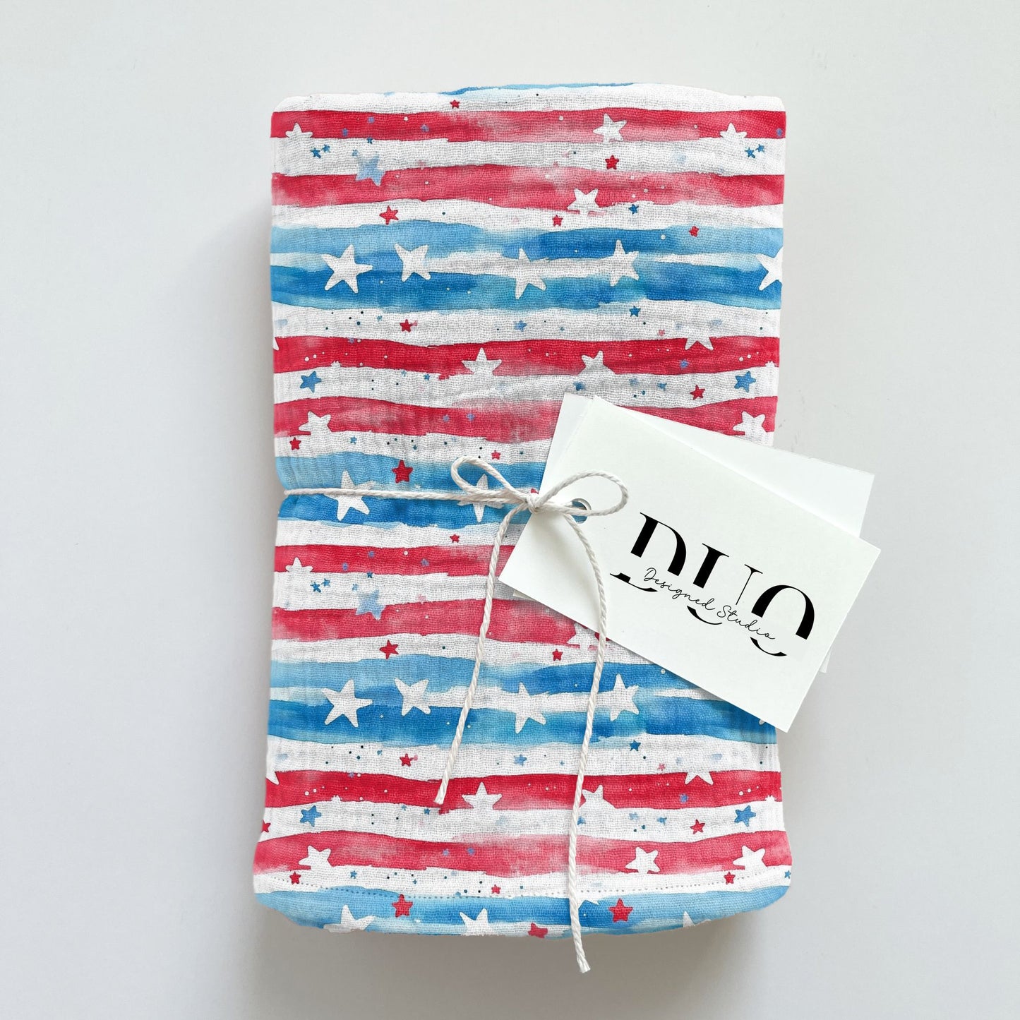 Watercolour Stripes & Stars Digital Seamless Pattern