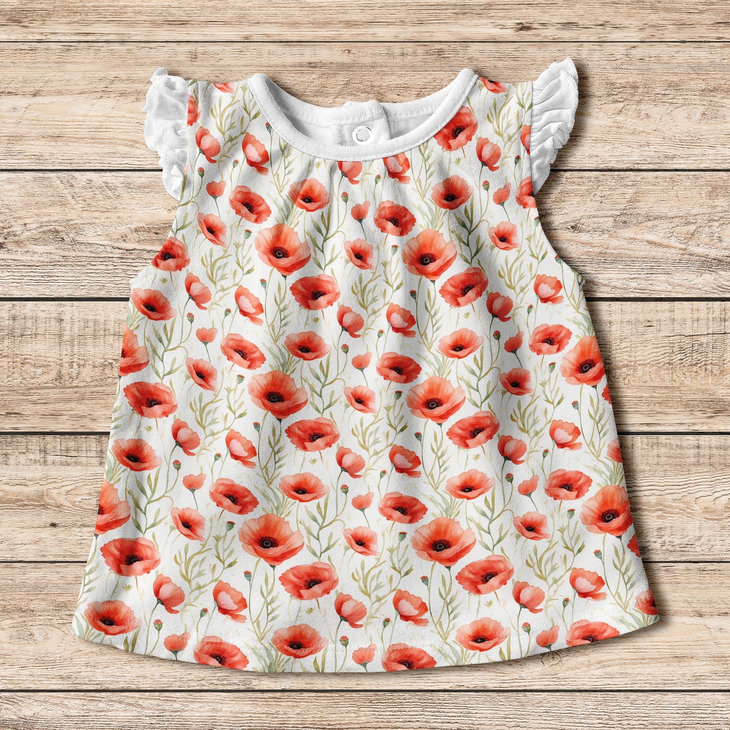 Watercolour Poppies Digital Seamless Pattern