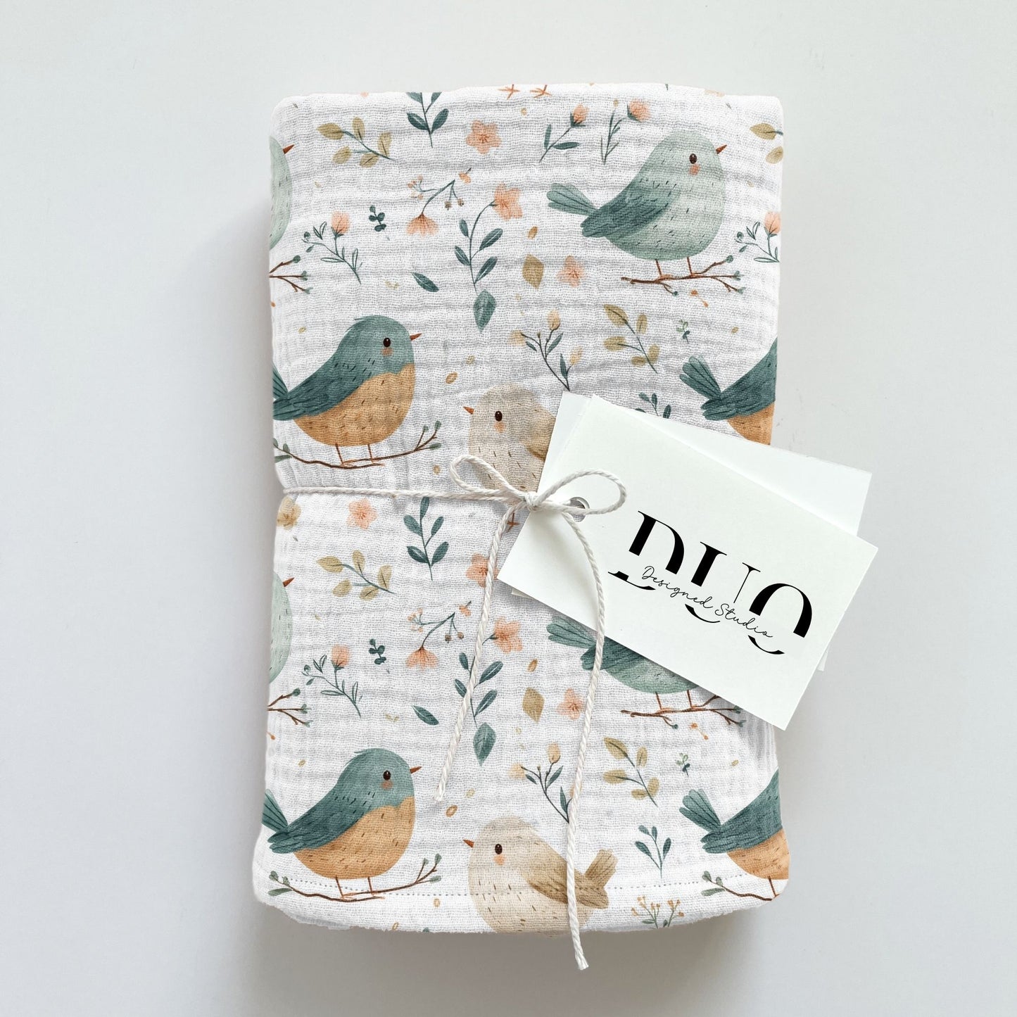 Whimsical Woodland Birds Digital Seamless Pattern