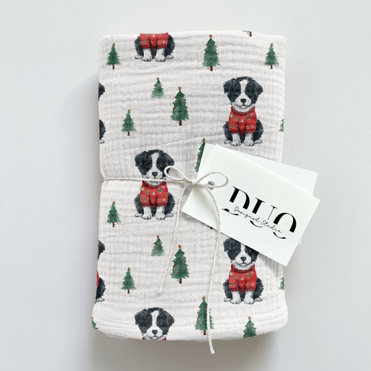 Christmas Dog Digital Seamless Pattern