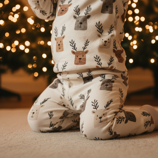 Simple Reindeer Faces Digital Seamless Pattern