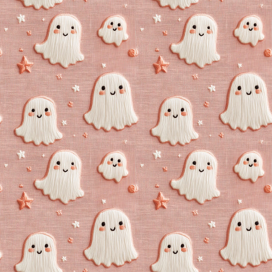3d Embroidered Ghosts Digital Seamless Pattern