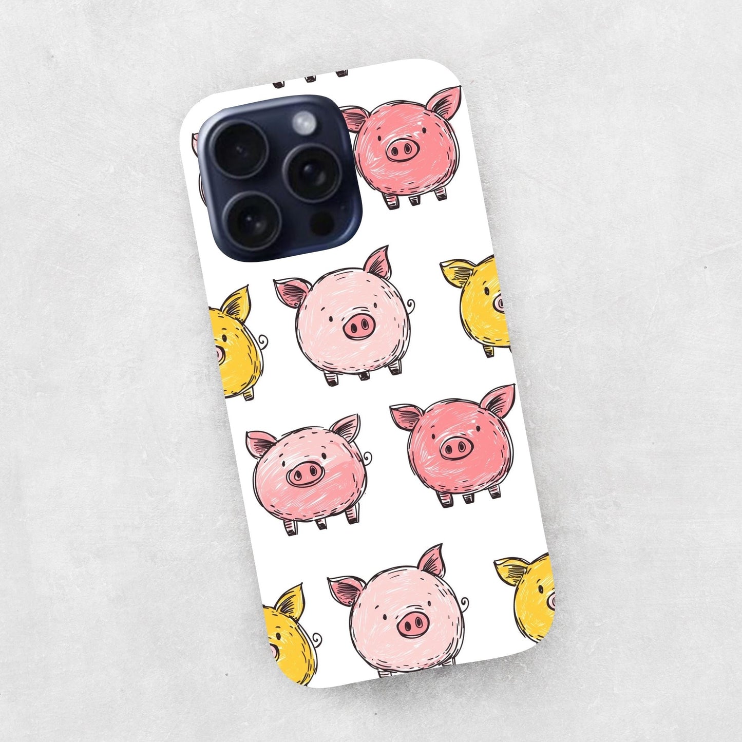 Illustrated Pigs Digital Seamless Pattern