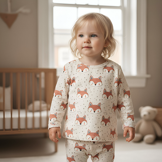 Cute Fox Faces Digital Seamless Pattern