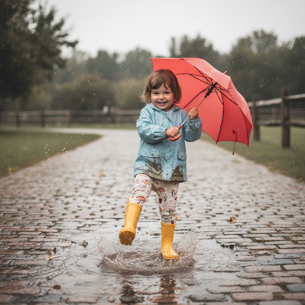 Rainy Spring Umbrellas Digital Seamless Pattern