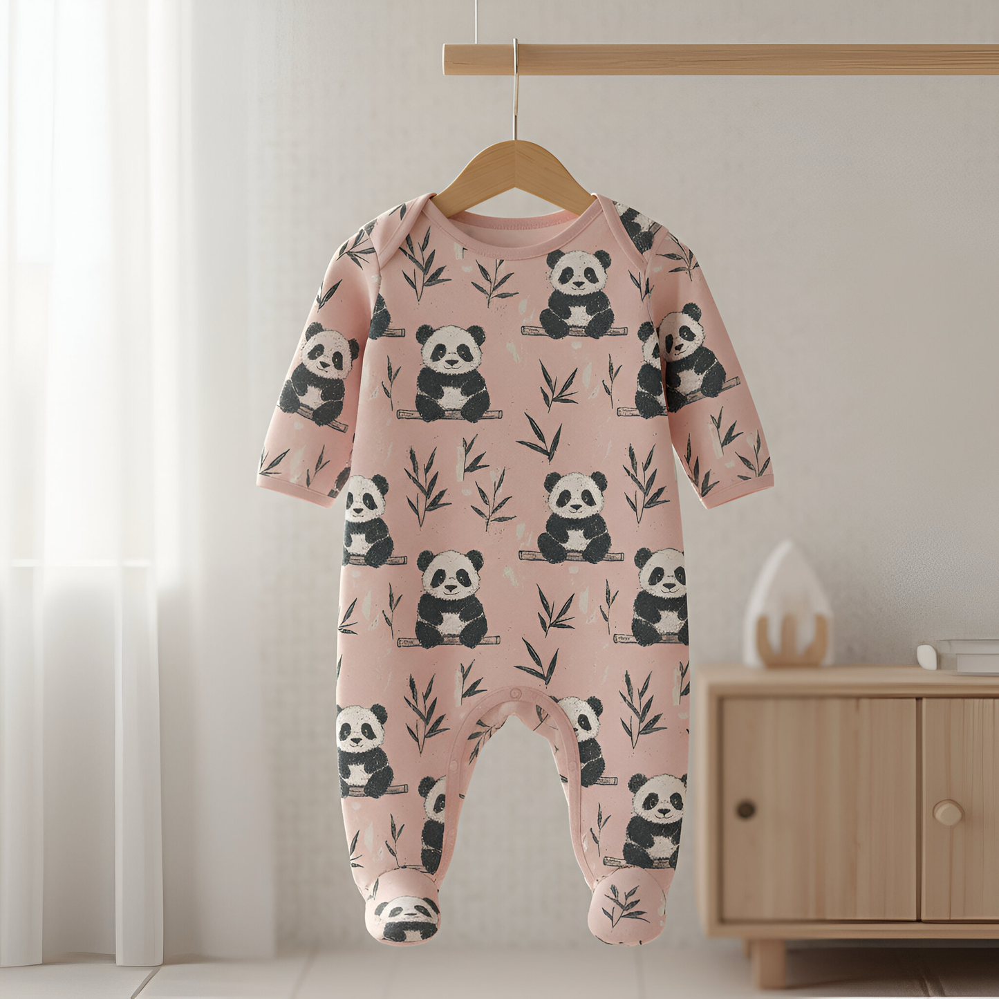 Pink Pandas Digital Seamless Pattern