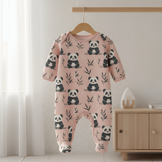 Pink Pandas Digital Seamless Pattern