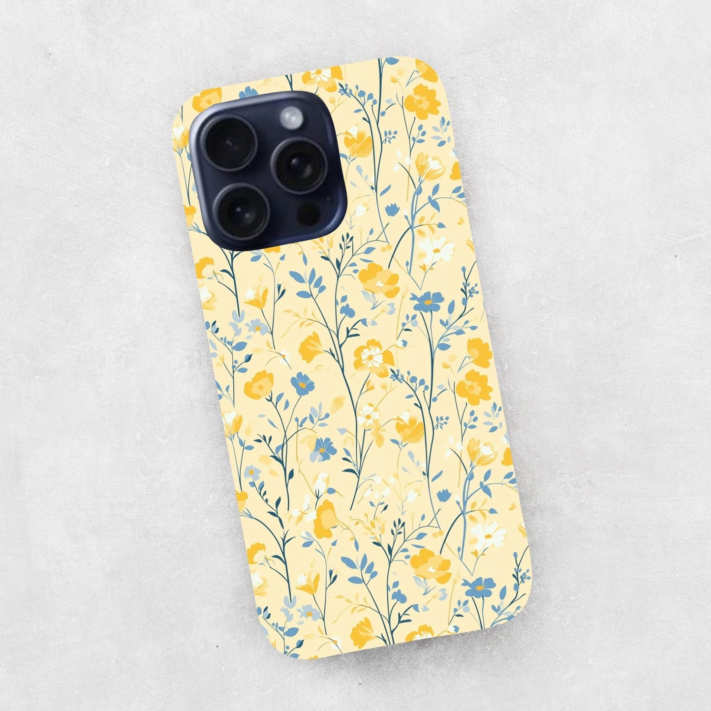 Yellow Floral Digital Seamless Pattern