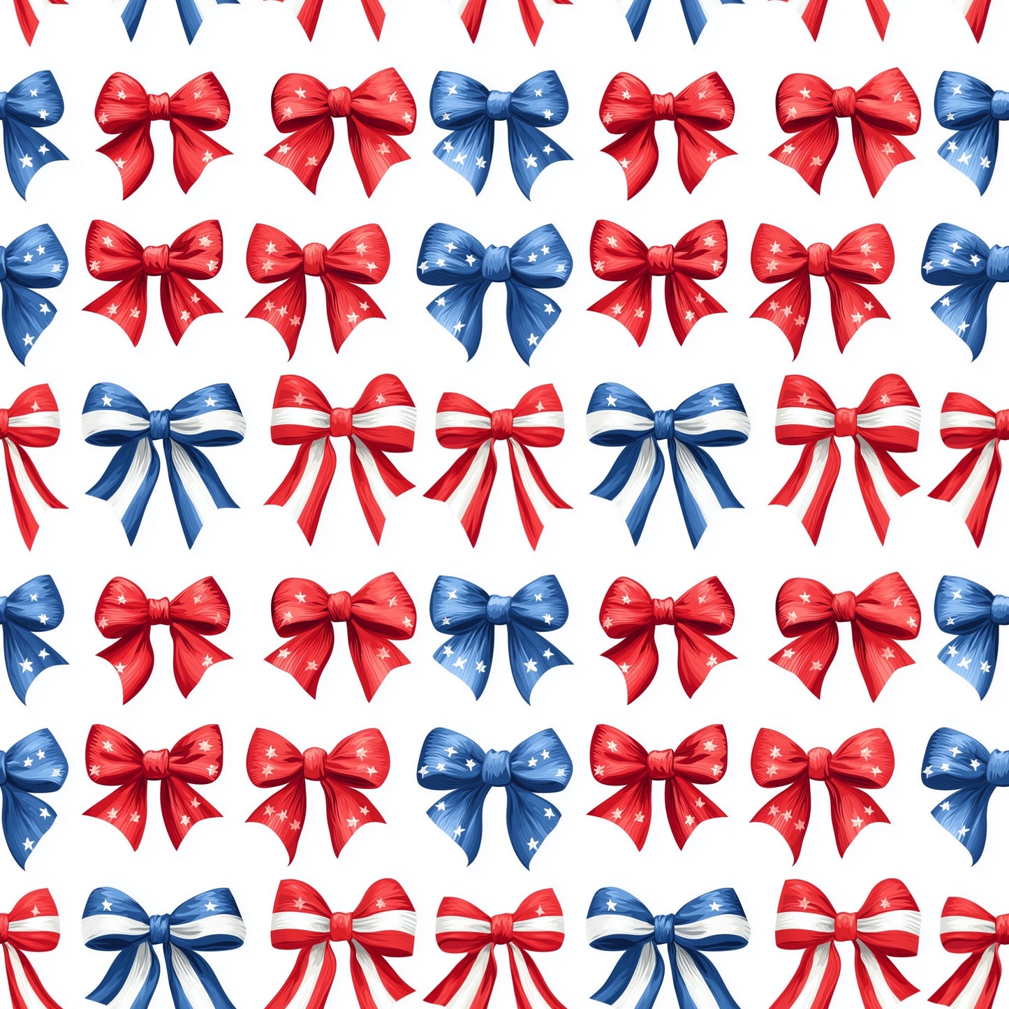 4th July Coquette Bows Digital Seamless Pattern