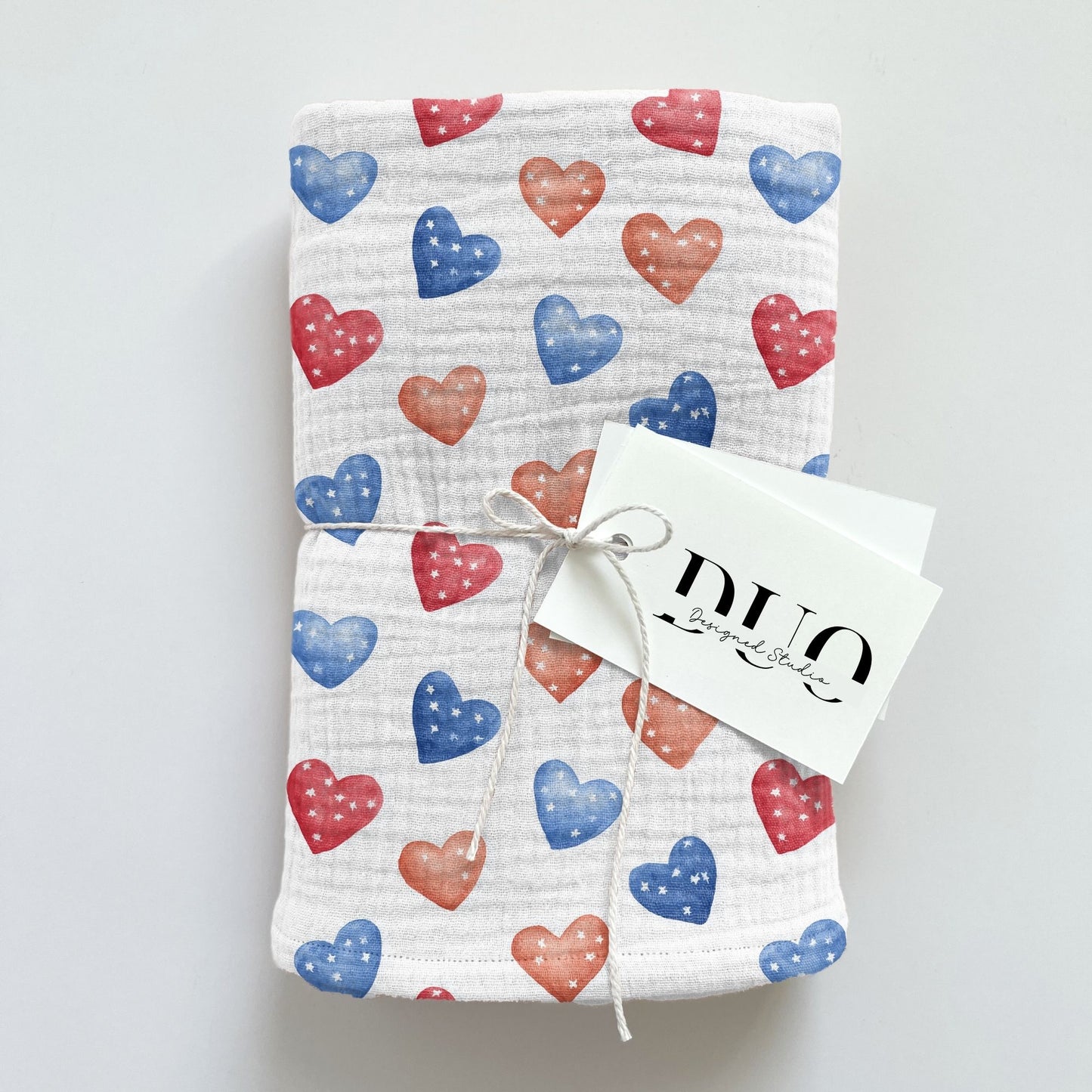 4th July Hearts Digital Seamless Pattern