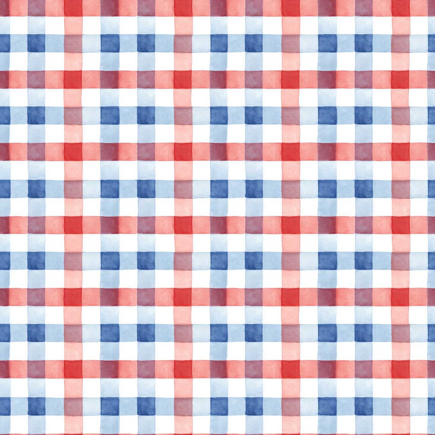 4th July Red & Blue Gingham Digital Seamless Pattern