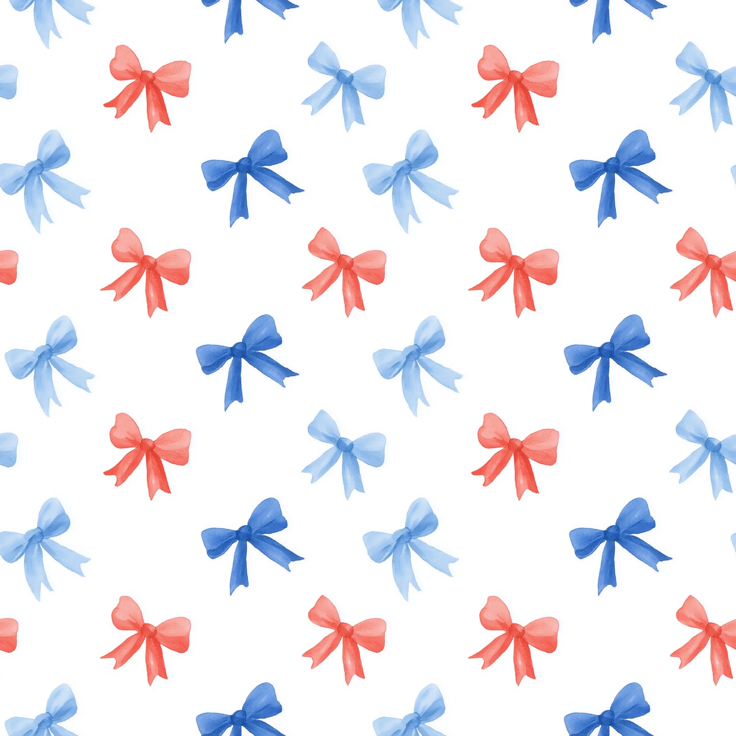 4th July Red & Blue Bows Digital Seamless Pattern