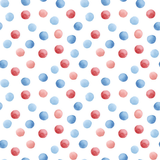 4th July Red & Blue Spots Digital Seamless Pattern