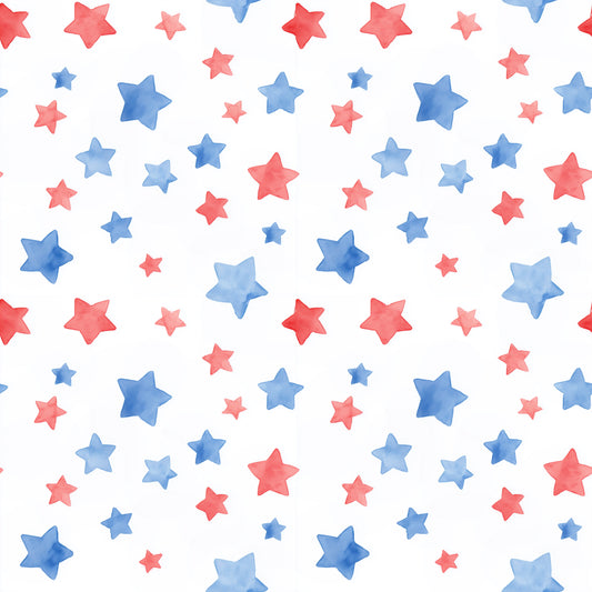 4th July Stars Digital Seamless Pattern