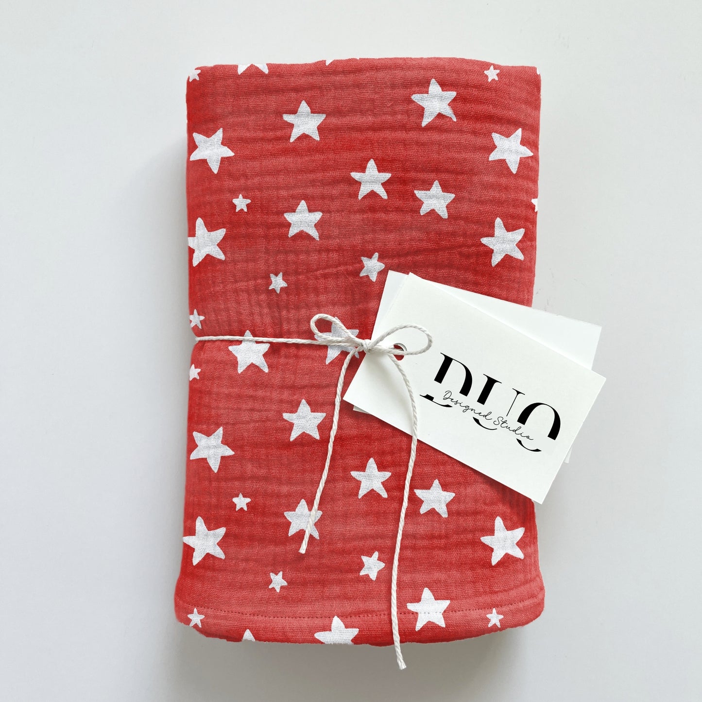 4th July White Stars on Red Digital Seamless Pattern