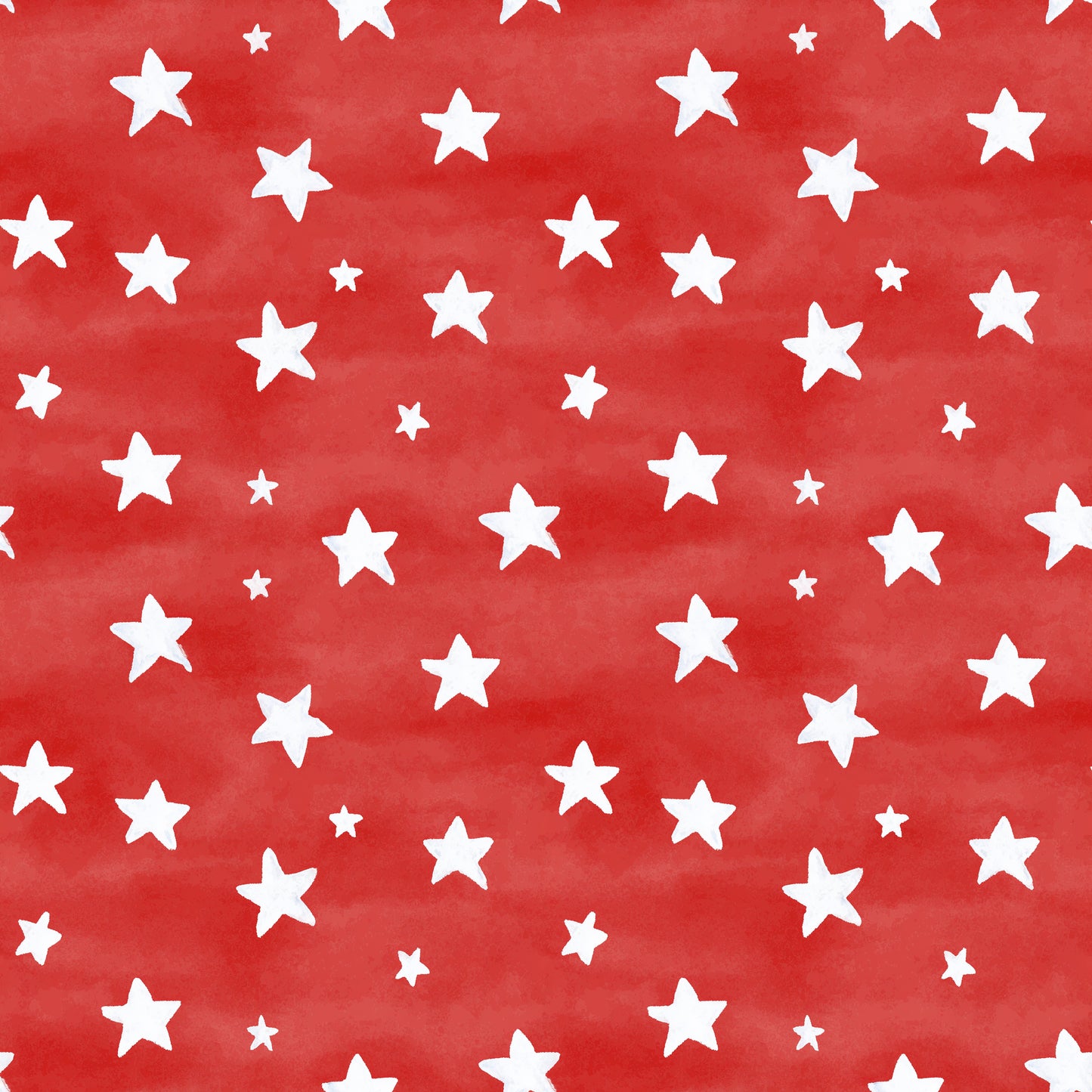 4th July White Stars on Red Digital Seamless Pattern