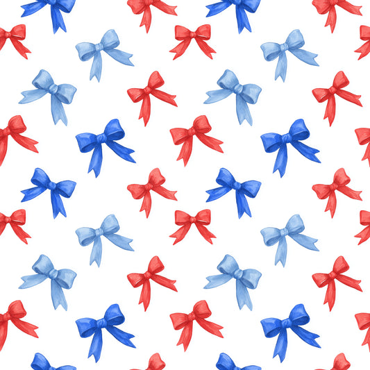 4th July Coquette Bows Digital Seamless Pattern