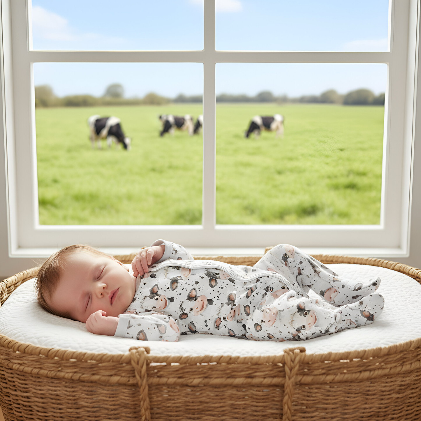 Cute Cows Digital Seamless Pattern