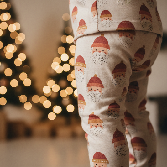 Simple Santa Faces Digital Seamless Pattern