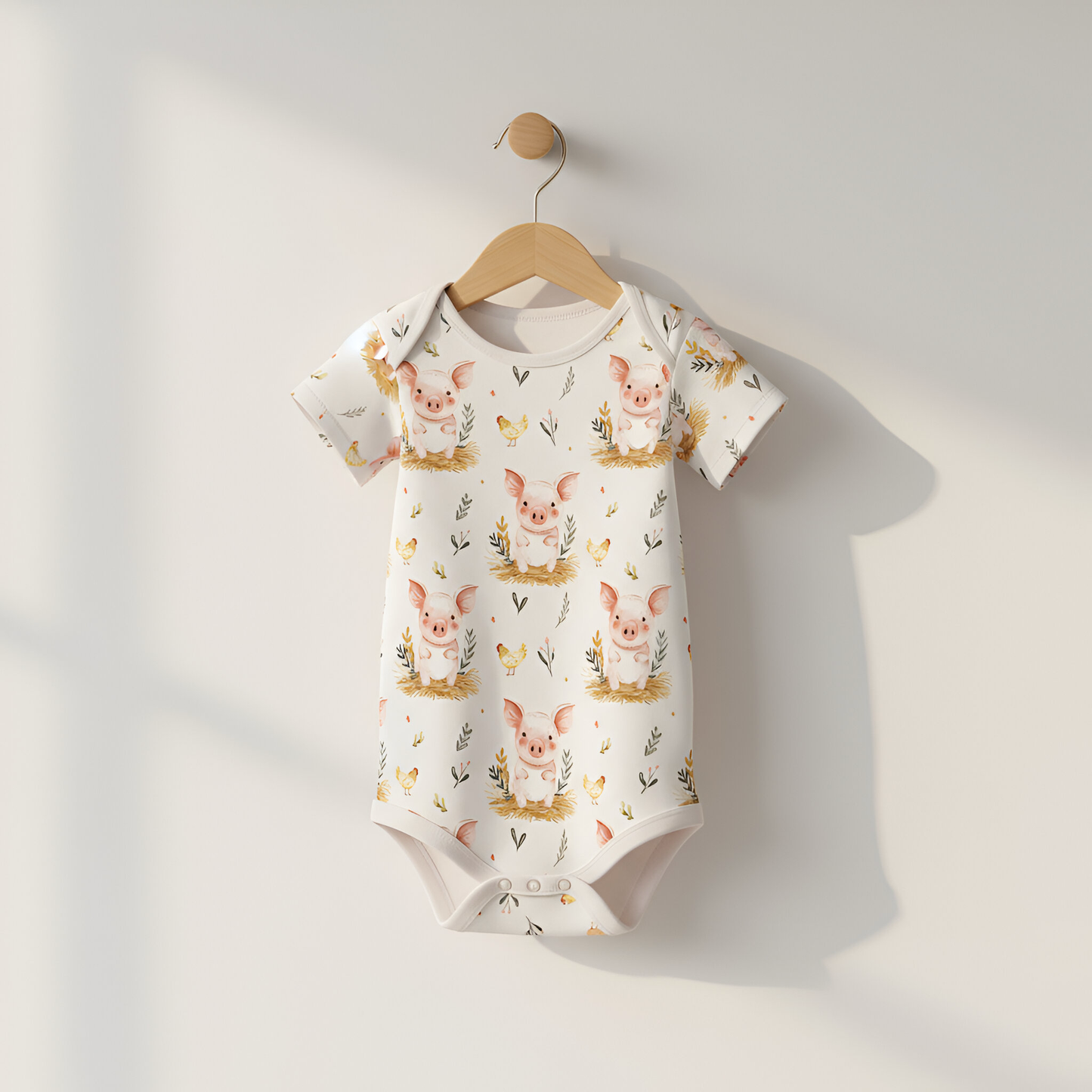 Pig & Chicken Digital Seamless Pattern