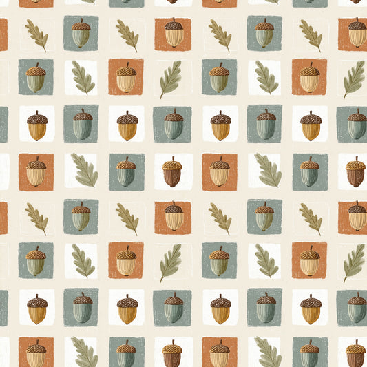 Acorns Tiles Digital Seamless Pattern