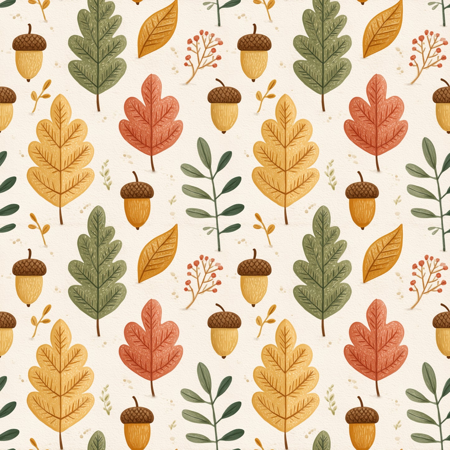 Acorns Vibes Digital Seamless Pattern