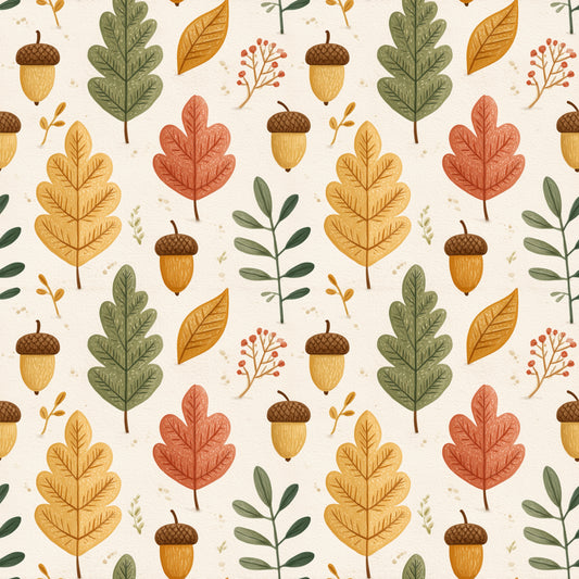 Acorns Vibes Digital Seamless Pattern