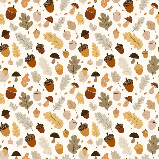 Acorns & Leaves Digital Seamless Pattern