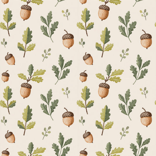 Acorns & Oaks Digital Seamless Pattern