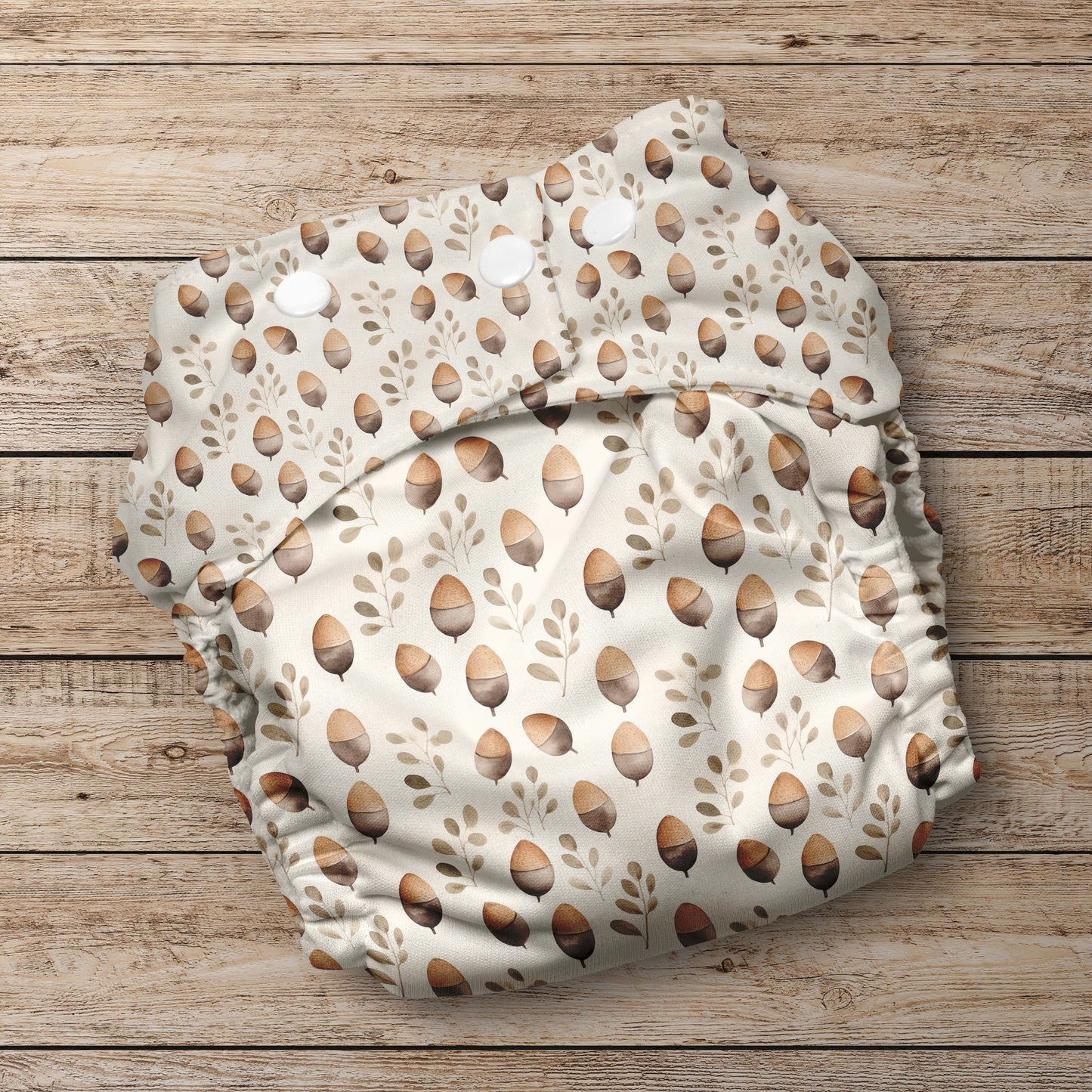 Autumnal Acorns Digital Seamless Pattern