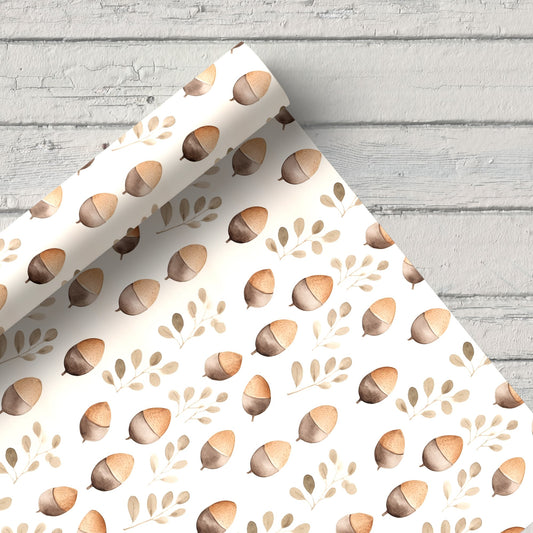 Autumnal Acorns Digital Seamless Pattern