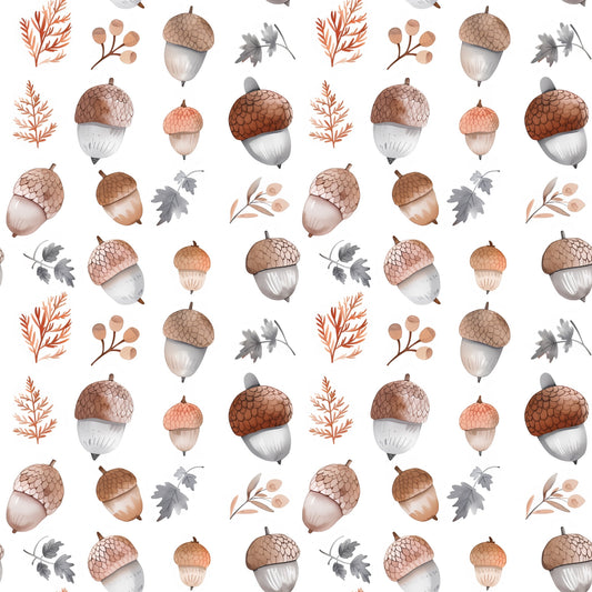 Acorns & Leaves Digital Seamless Pattern